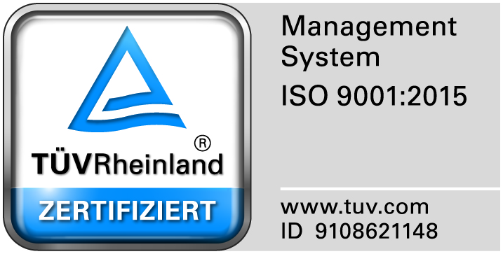 Unser Unternehmen ist zertifiziert nach DIN EN ISO 9001 : 2015